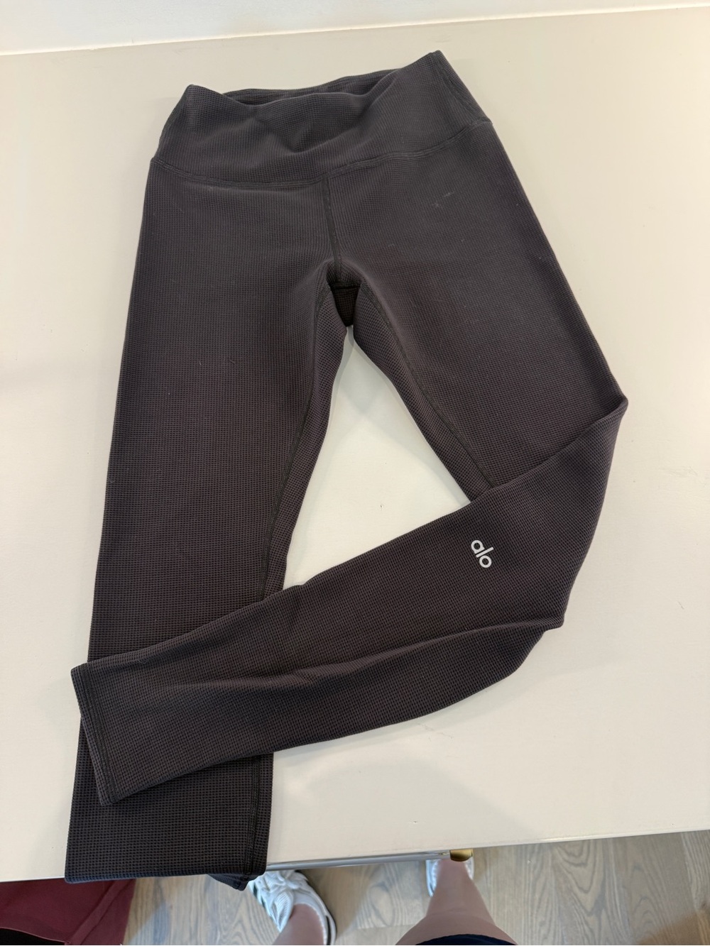 ALO Yoga Black Waffle High-Rise Leggings